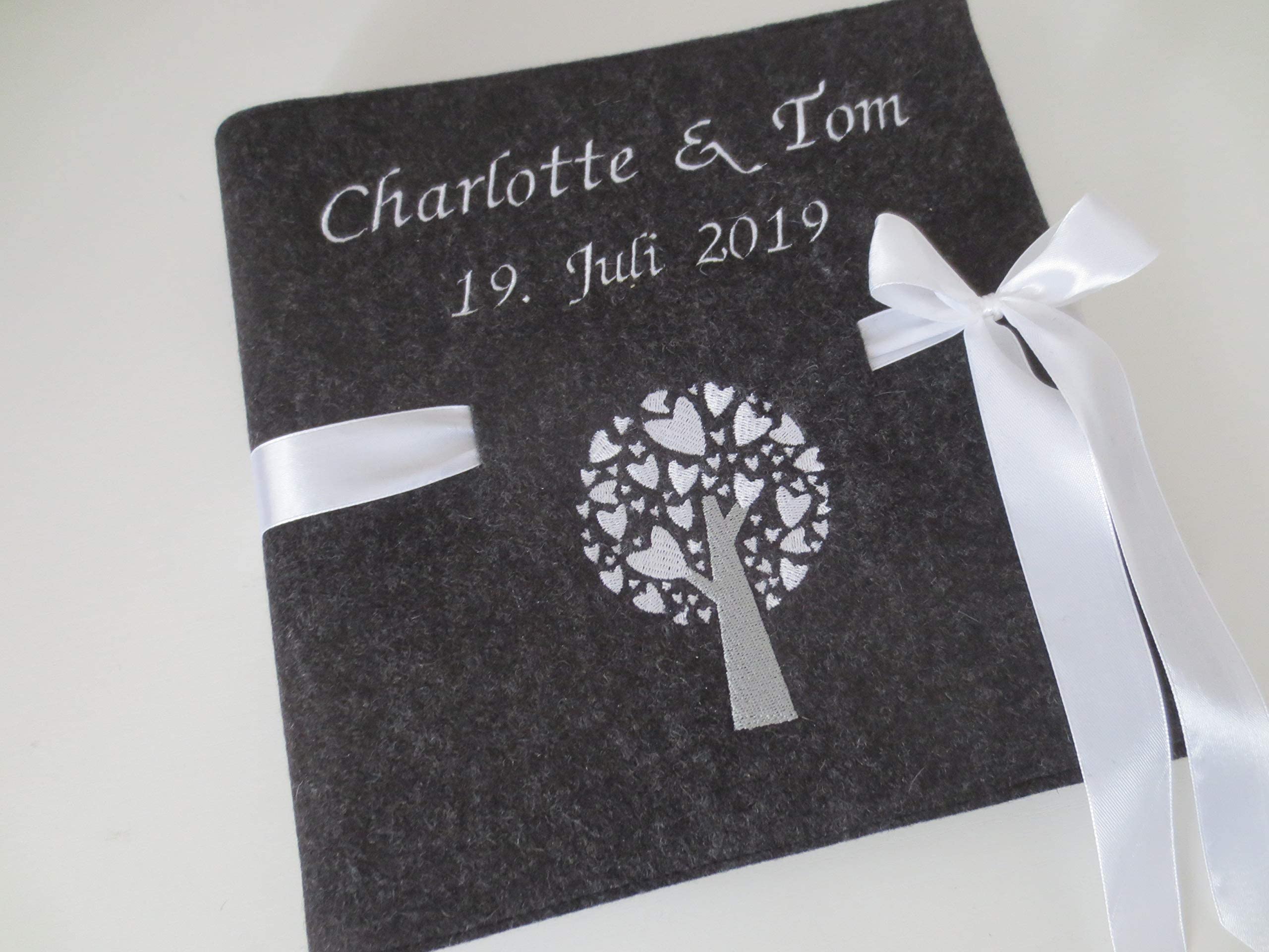 Fotoalbum Album Hochzeitsalbum Hochzeit Gästebuch Hochzeitsreise Geschenk Wollfilz Filz 26 cm x 25 cm