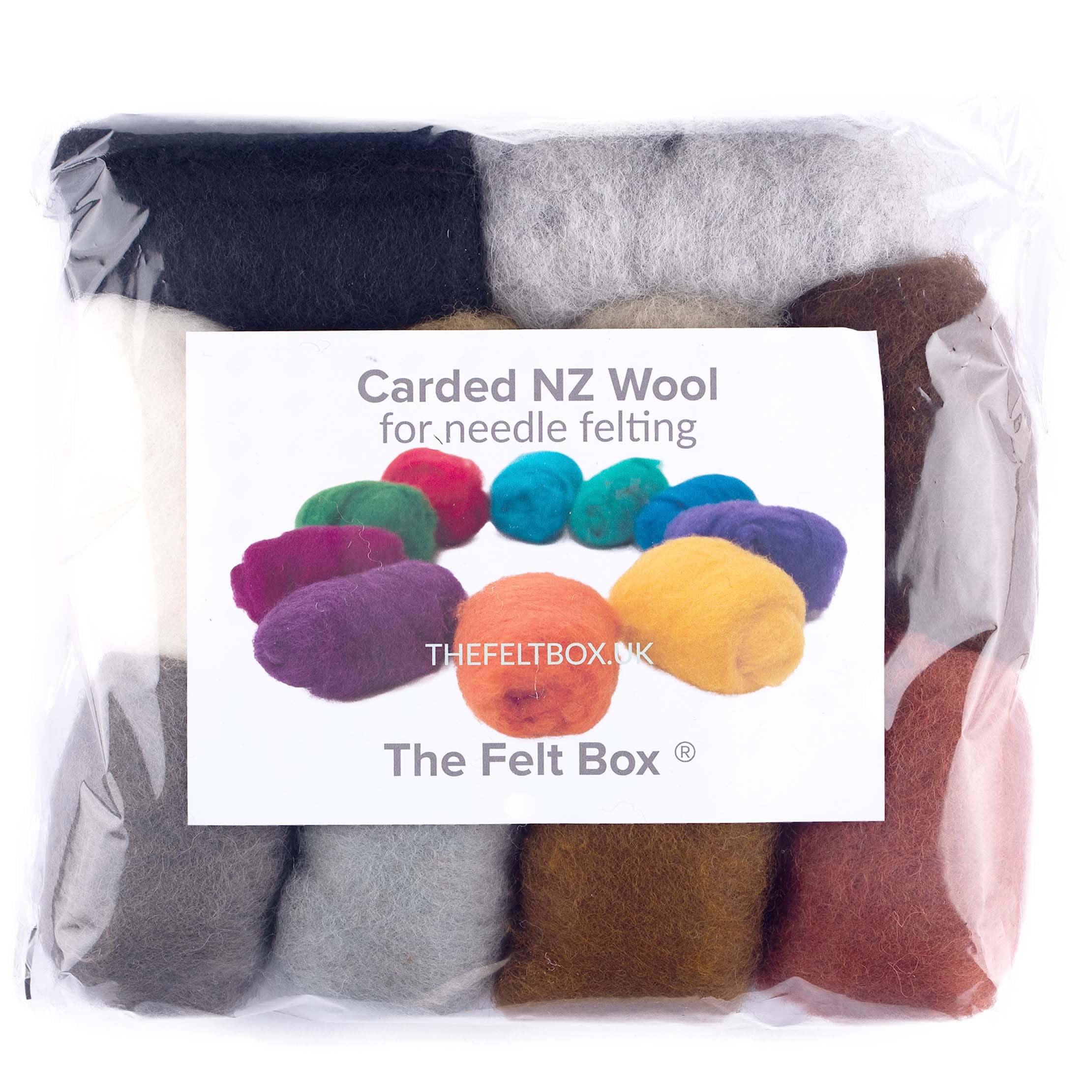 The Felt Box Lana per infeltrimento ad ago, confezione da 100 g, in fibra corta, in lana neozelandese, 27 micron, perfetta per animali, bambole, figure, artigianato, nucleo e finitura