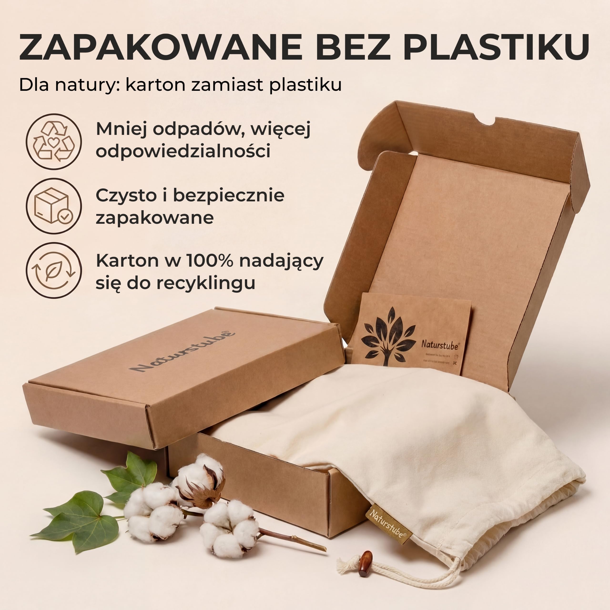 Zestaw 2 worki na pranie 50 x 70 cm, 45 l, 100% bawełna [certyfikat Öko-Tex]prać