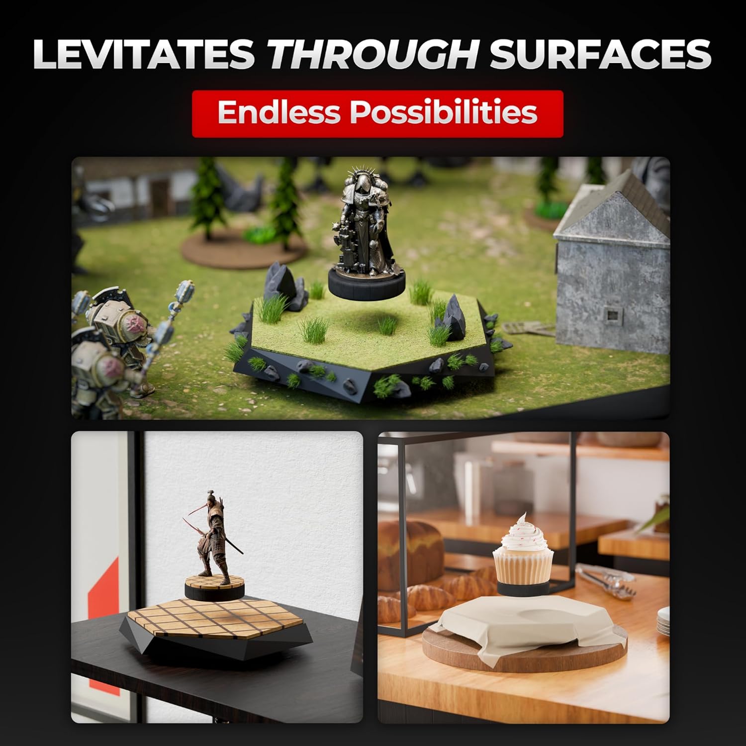 Nimbus Levitating Display - Floating Display, Levitating Stand, Levitation Decor, Magnetic Stand, Magnetic Levitation for Figures and Toys - 400 grams Capacity