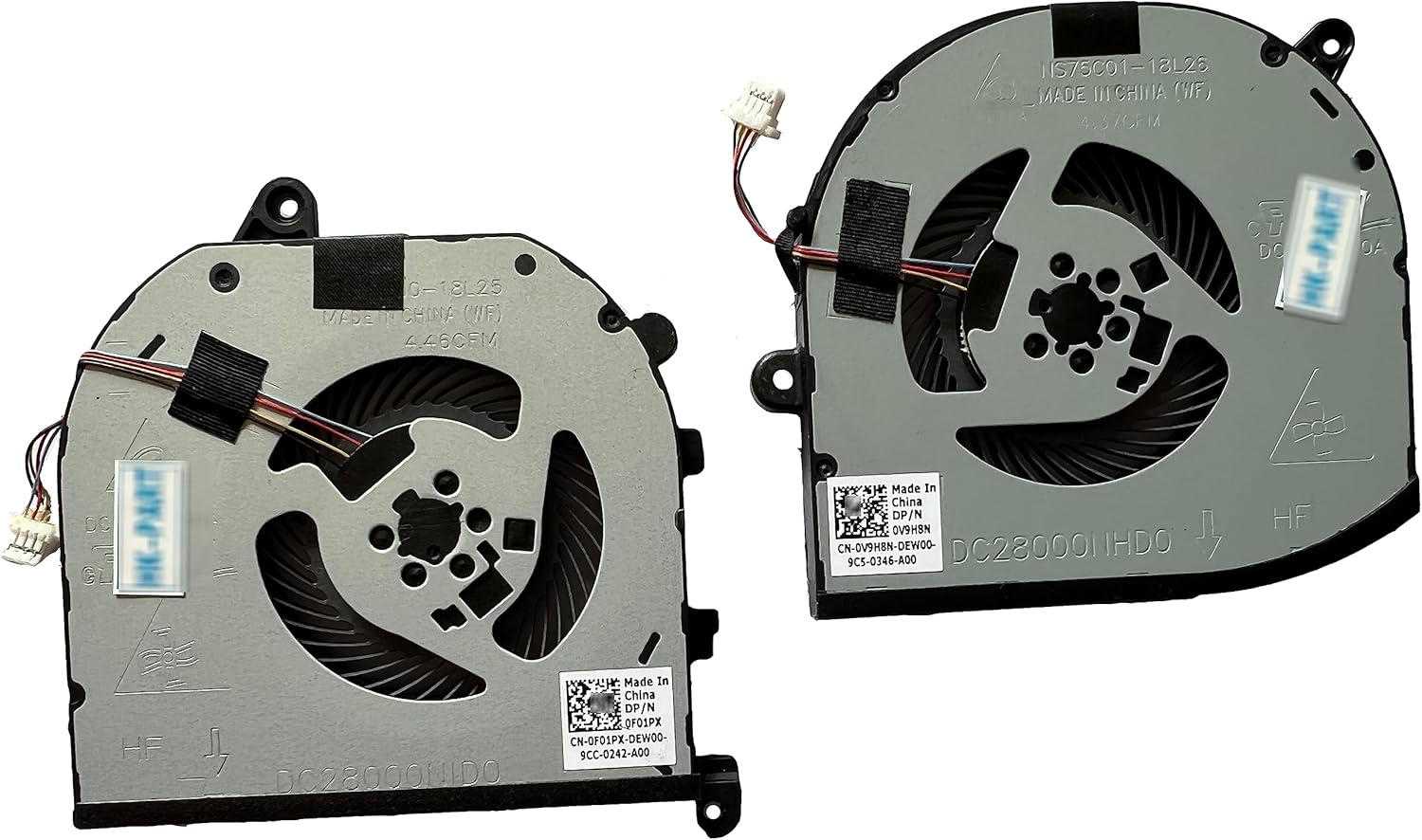0F01PX 0V9H8N Dual Cooling Fan Set for Dell Precision 5540 & XPS 15 7590 Laptop - CPU and GPU Fan Replacement