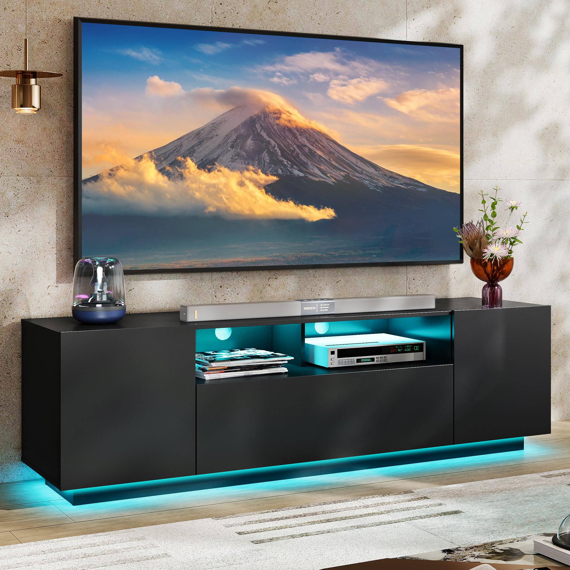 Modern RGB LED Entertainment Center