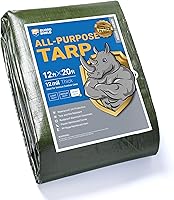 Vista 64 de GUARD SHIELD Lona resistente impermeable de 12 x 16 pies, gris, lona grande para exteriores, 12 mil