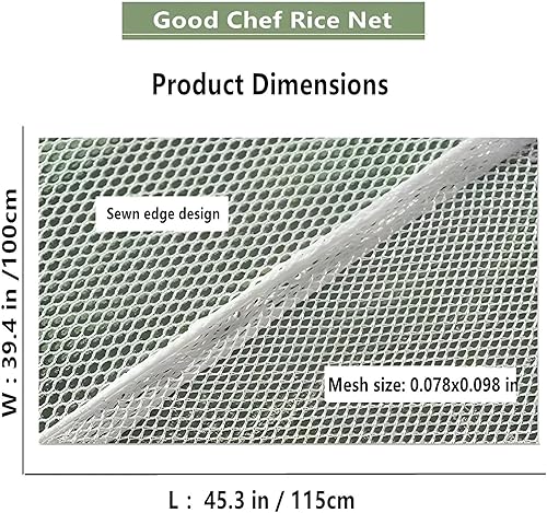 Miniatura 4 de Red de arroz, red de cocción de 45.3 x 39.4 pulgadas para arroz de sushi, cocina comercial y uso doméstico, red de cocción antiadherente perforada