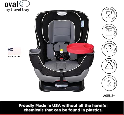 Miniatura 2 de My Travel Tray Oval, fabricado en Estados Unidos. Extiende tu portavasos actual para sostener tu taza más una bandeja para aperitivos, juguetes y