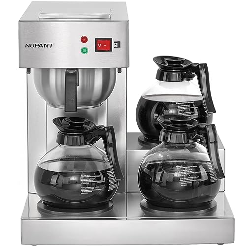 12 Cup Commercial Coffee Maker, Manual Filling Drip Coffee Maker