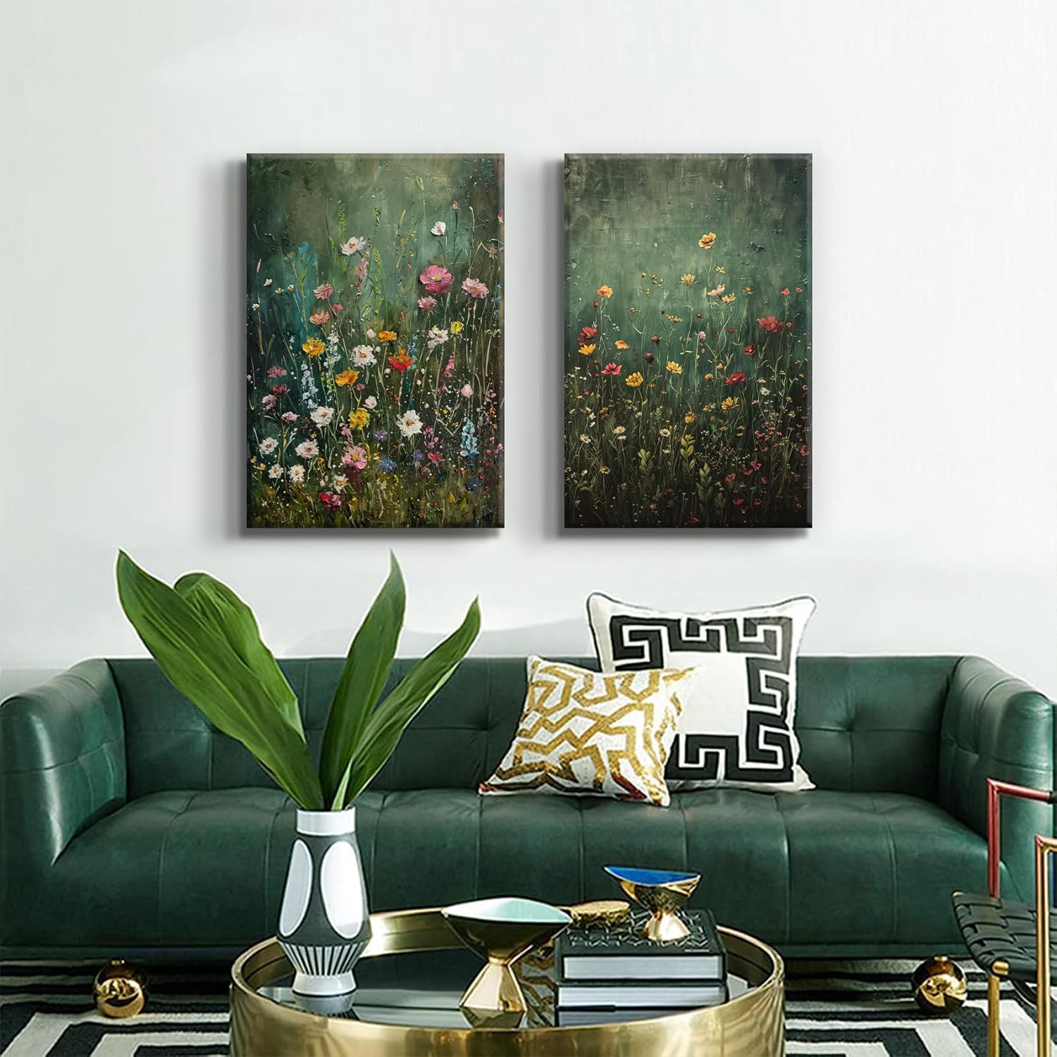 QMWIDKL 2Pcs Colorful Flowers Canvas Wall Art Nature Floral Wall Decor Watercolor Botanical Paintings Modern Flower for Living Room Bedroom Posters Prints Pictures Decor Ready to hang(16x24inch)