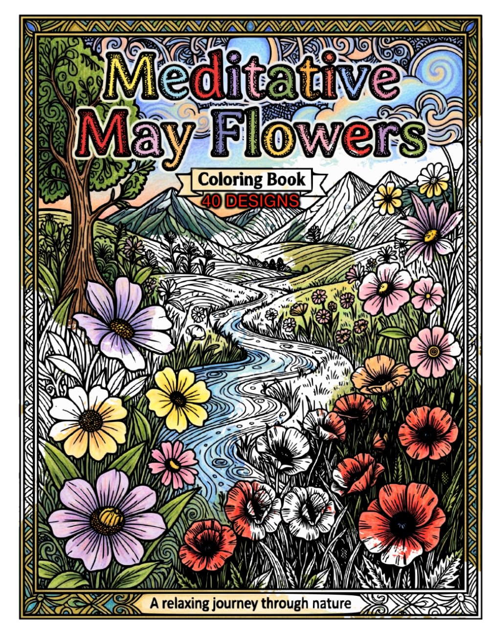 Meditative May Flowers: Coloring A Relaxing Journey Through Nature