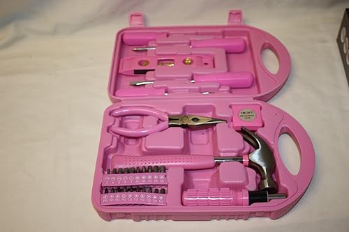 Miniatura 2 de Juego de herramientas de acero al carbono de 30 piezas, color rosa, perfecto para trabajos pesados (BONUS caja portátil)