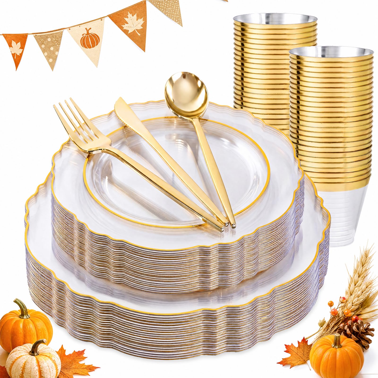 Green Plastic Plates & Cutlery Set - Party Supplies -18