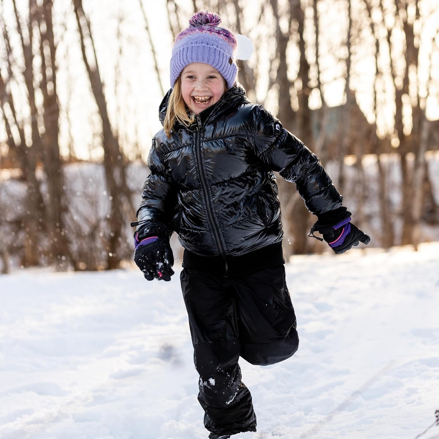Appaman Girls' Shiny Black Flurry Coat 3T