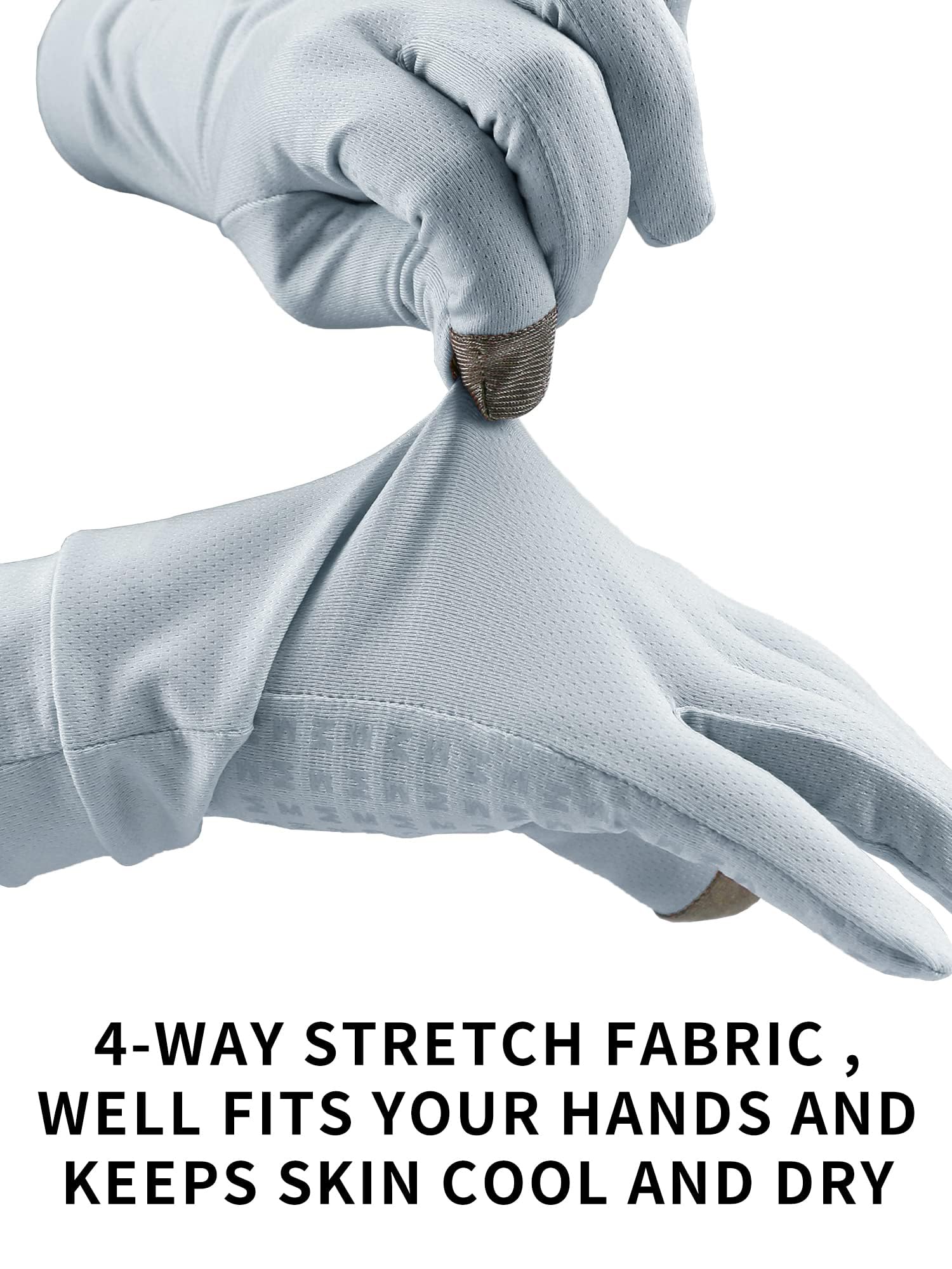 Guanti con protezione UV, unisex, touchscreen, UPF 50+, freschi e traspiranti, per vela, canottaggio, pesca, escursionismo, avventura, attività all'aperto, albicocca, taglia L