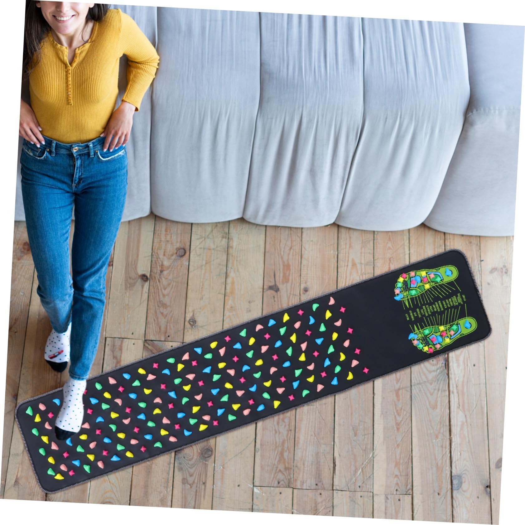 Fußmassage Matte aus PP mit Simulierter Stein Struktur Akupressur Fußmassagegerät zur Stimulation von Druckpunkten Rutschfestes Reflexzonen Massagepad für Entspannung und