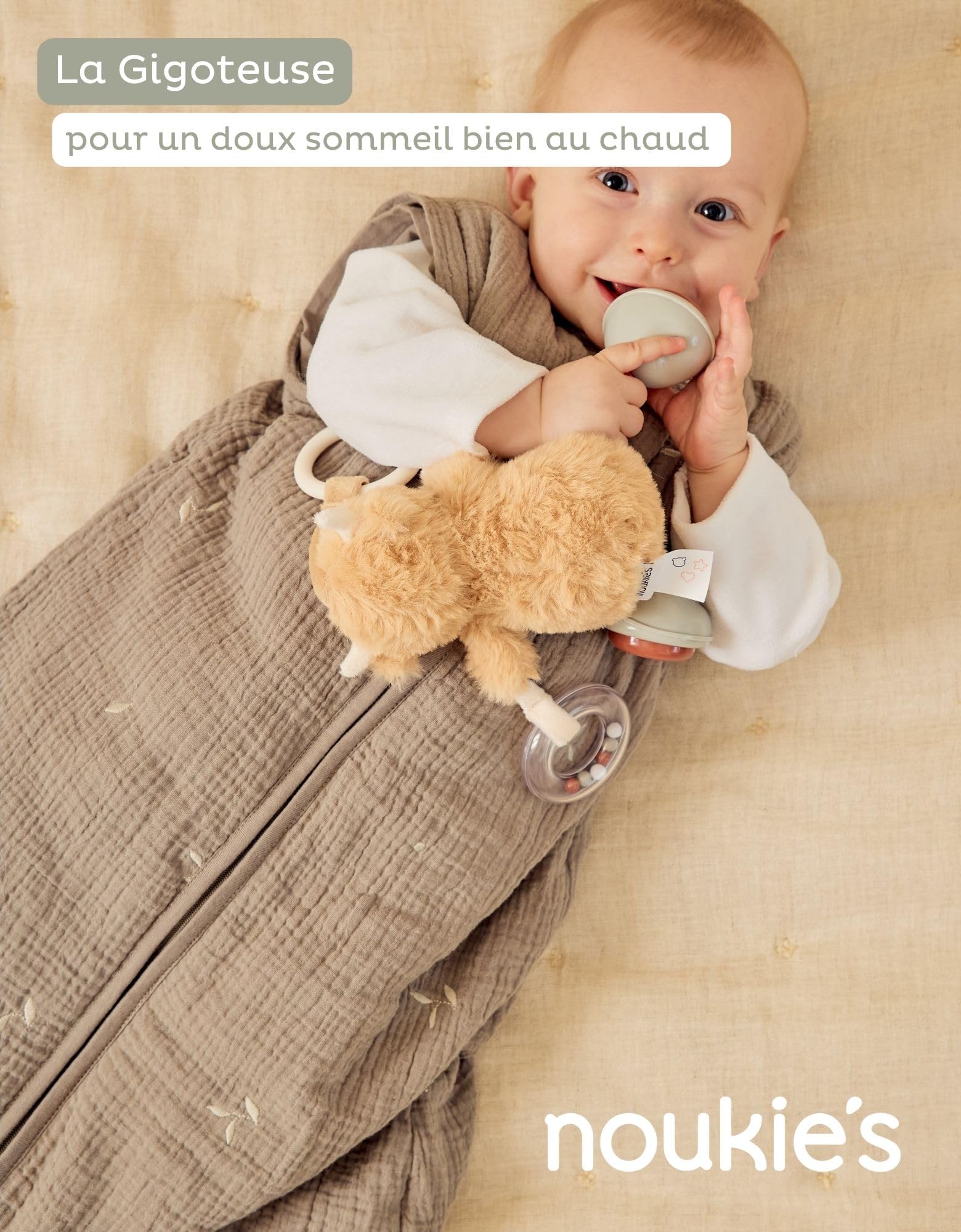 Image secondaire de Gigoteuse Noukie's Fluffy Orso & Lily 100 cm - Confort Douillet pour Bébé