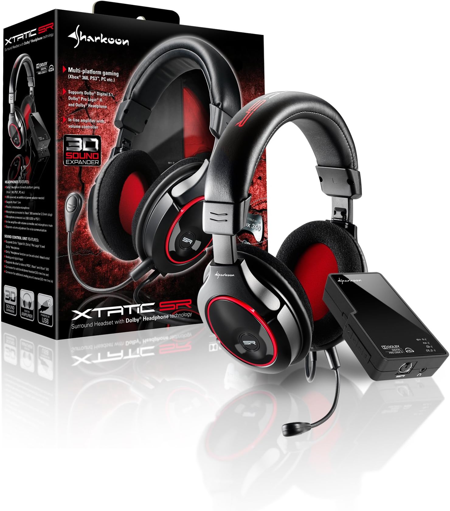 Sharkoon X-Tatic SR Gaming Headset with Dolby Headphone Technology for PS3/PC/XBOX 360