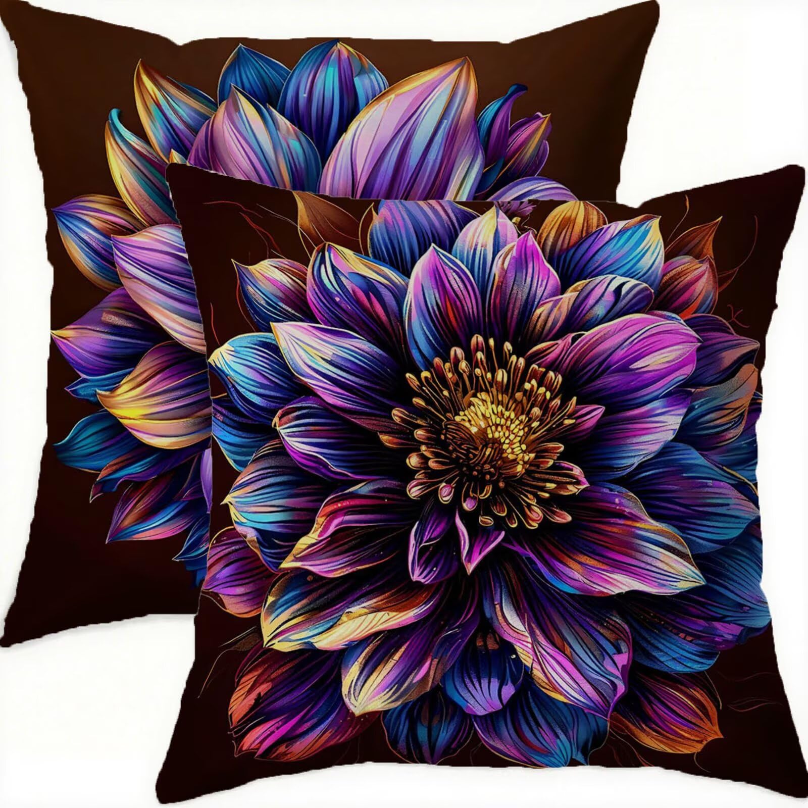 Housse coussin 80x80cm vintage violette pour un salon cosy et chic