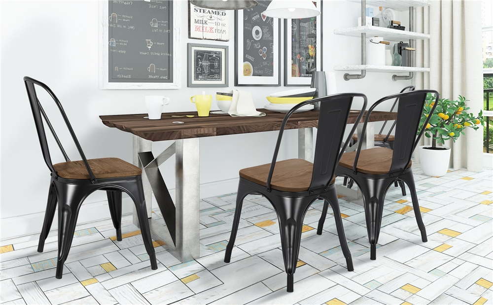 Amazon.com - Yaheetech 18 Inch Classic Iron Metal Dining Chair