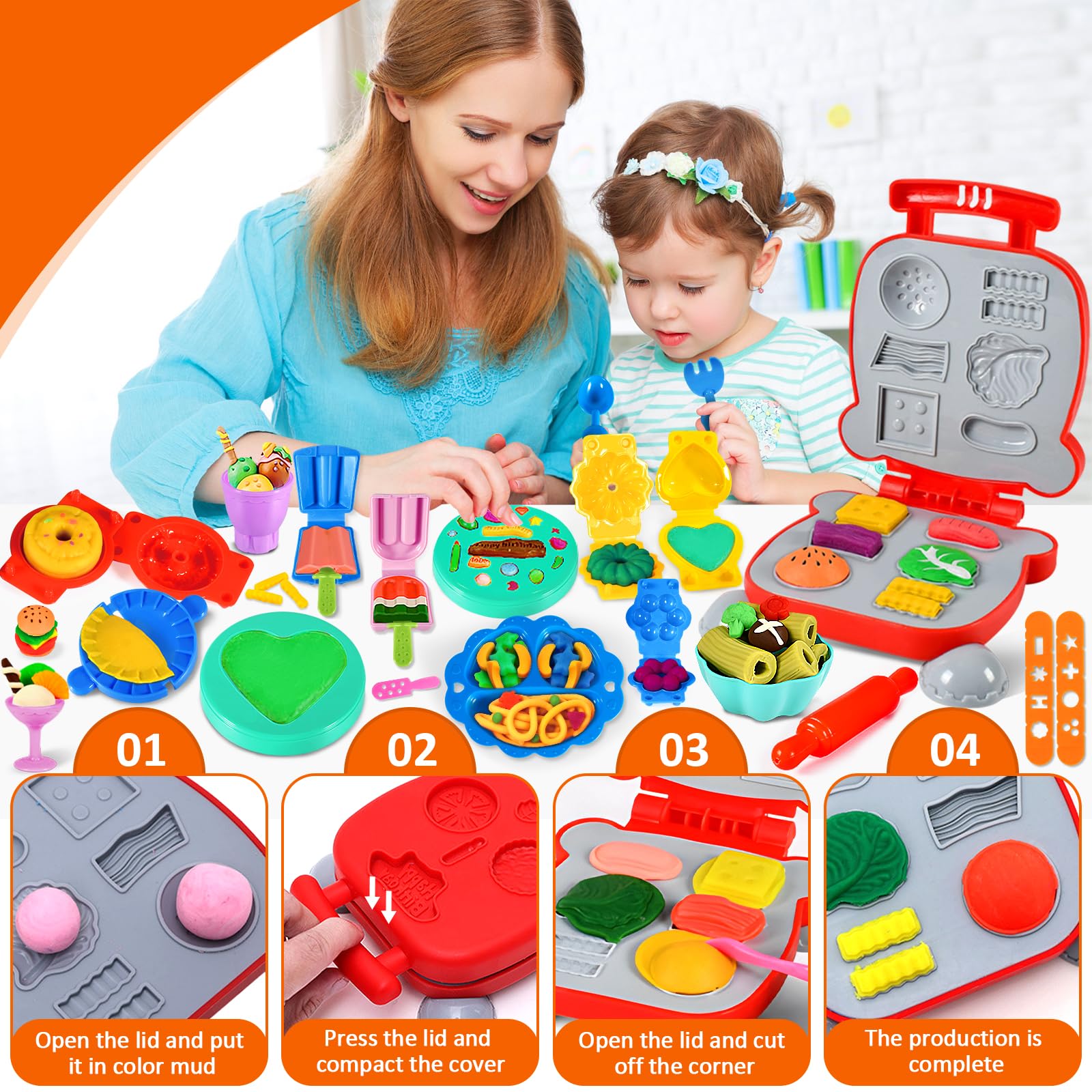 UOIVG Forine per Plastilina, 51 Pezzi, Giochi per Babini 2-10 Anni