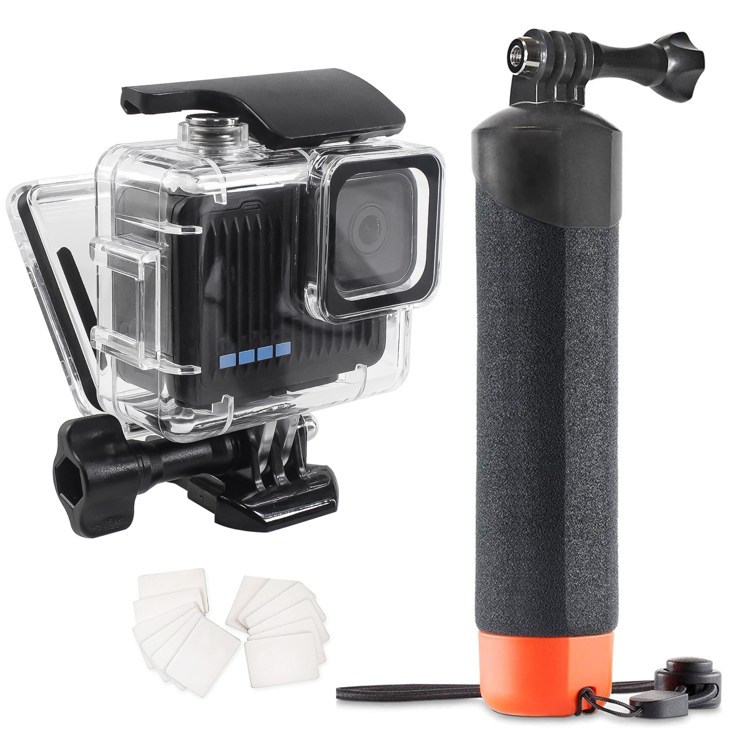 FitStill Custodia subacquea impermeabile da 45 m e maniglia di galleggiamento per Go Pro Hero 4K, impugnatura monopiede galleggiante per kit di accessori per action camera Hero4K 2024