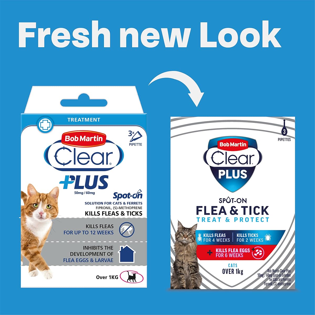 Bob Martin Clear Plus Spot On Flea Treatment for Cats and Kittens - Kills Fleas, Ticks, Lice and Flea Eggs (3 Pipettes) — view 5