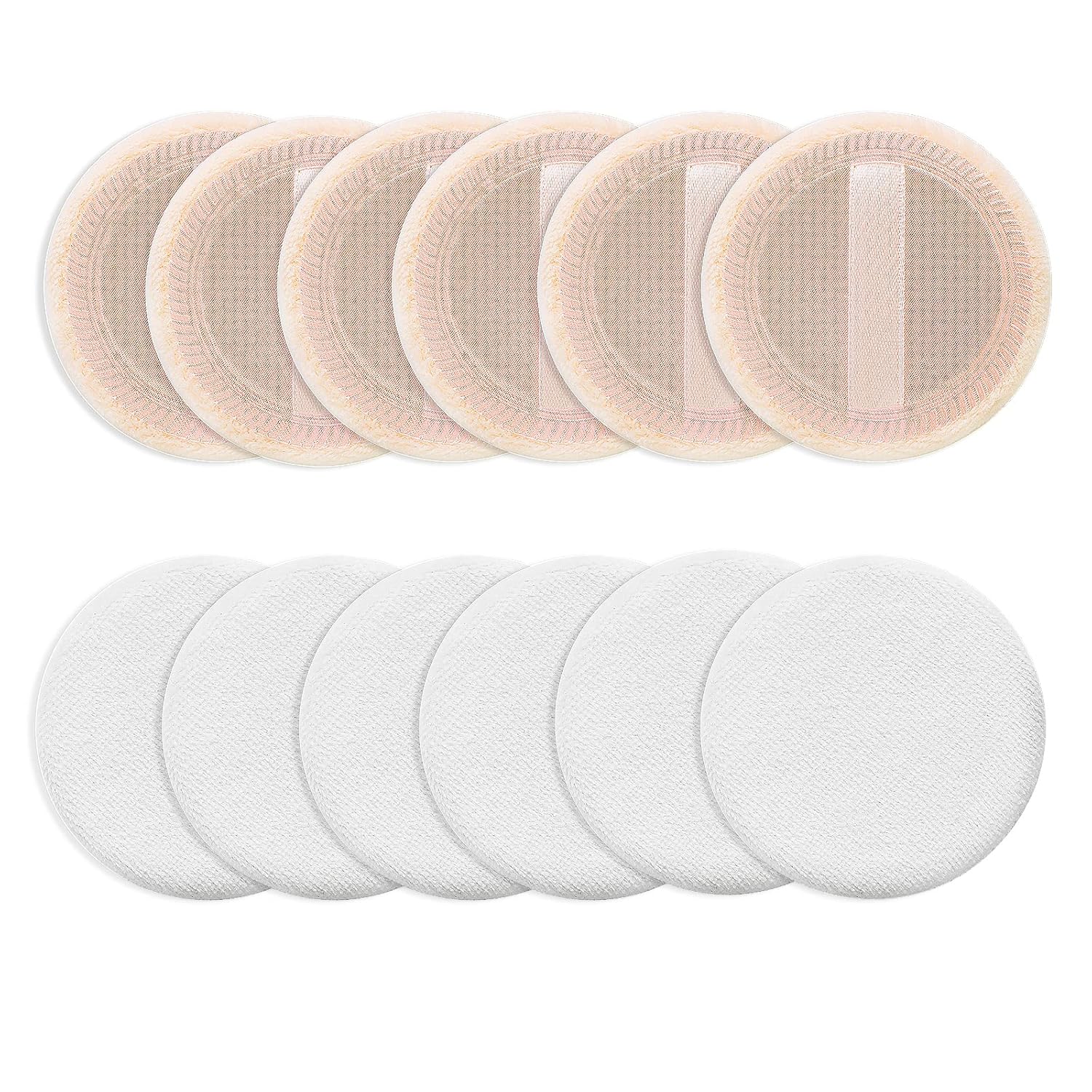 Sibba Beauty Blender Makeup Sponge 12 PCS Fluffy Make Up Foundation Applicator Face Blending Setting Pads Cosmetics Matte Loose Powder Body Paint Wet Dry Application Brushes (white/skin color) image 3 of 10 B0CN14PGR7