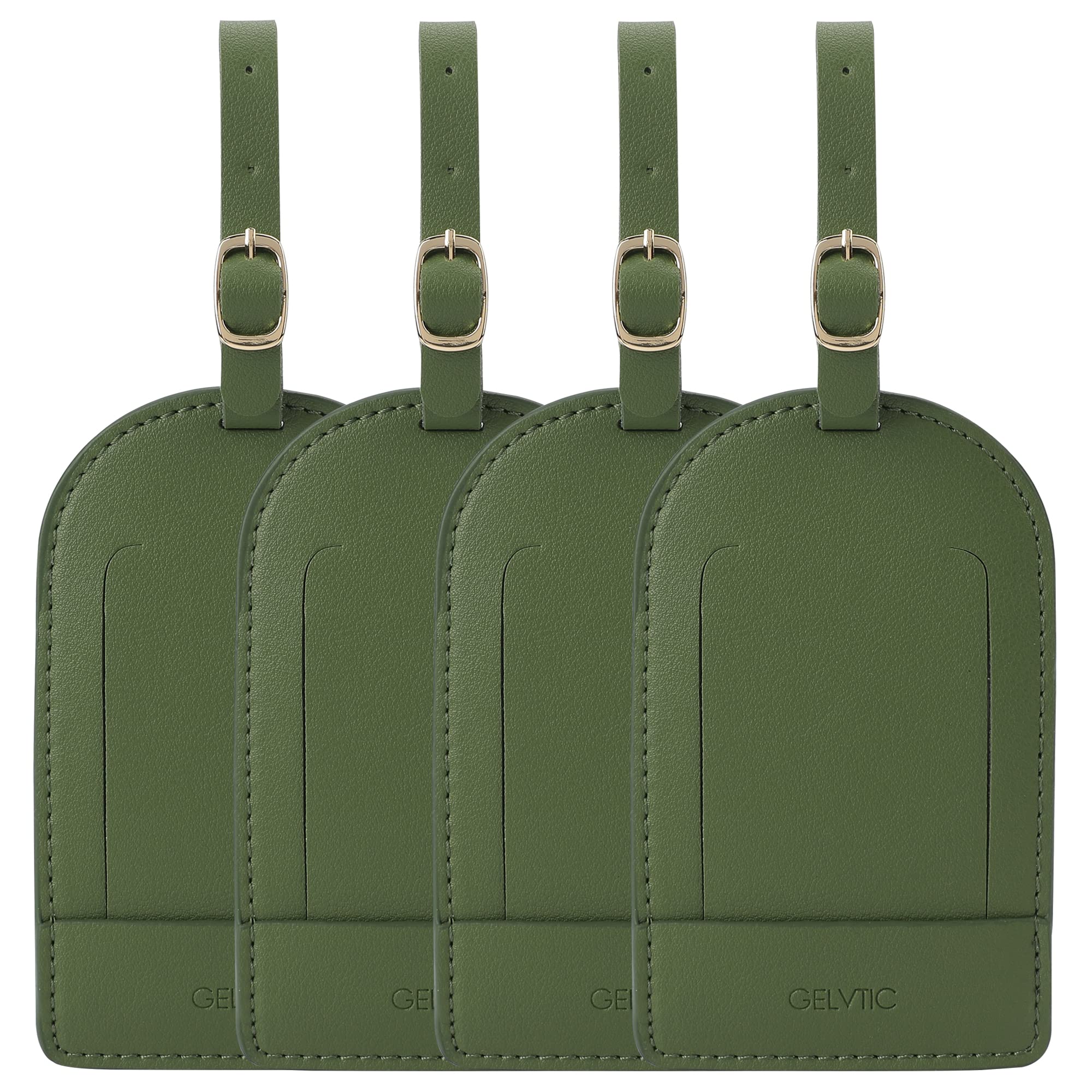 GELVTIC Faux Leather Luggage Tags for Suitcase Tag Set Privacy Protection with Identifie Name Lable ID Card Baggage tag for Men Women Travel