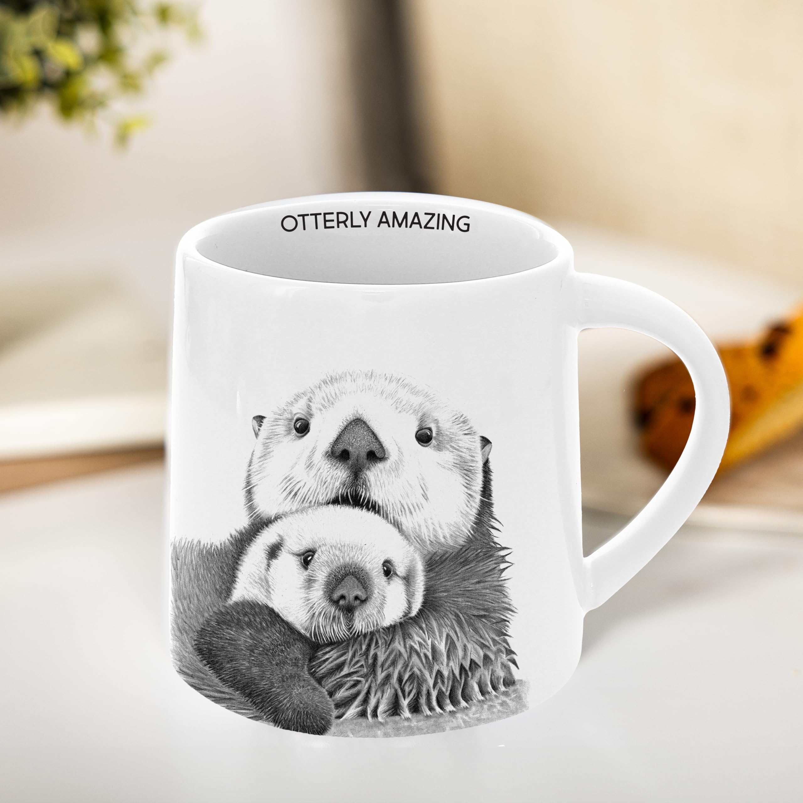 Pavilion Gift Company - Otterly Amazing - Taza de cerámica de 17 onzas para café y té, nutria, lindos utensilios de cocina de granja