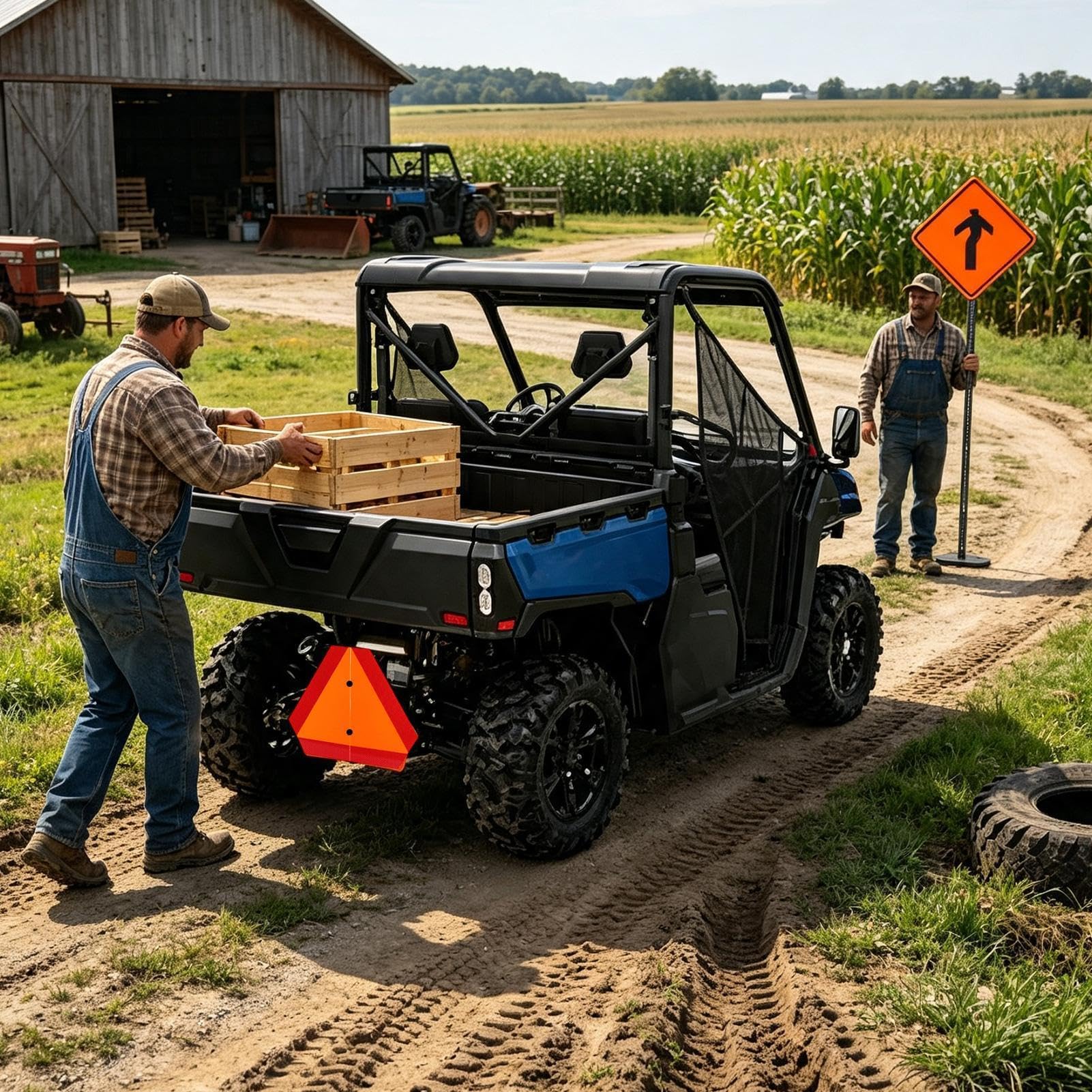 Triangolo Veicolo a Movimento Lento Kit Triangolo Sicurezza Auto Lenta