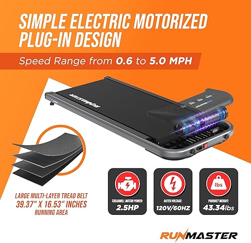 Miniatura 2 de Cinta de correr para debajo del escritorio portátil, silenciosa, eficiente, con capacidad de 320 libras, control remoto, transforma tu hogaroficina