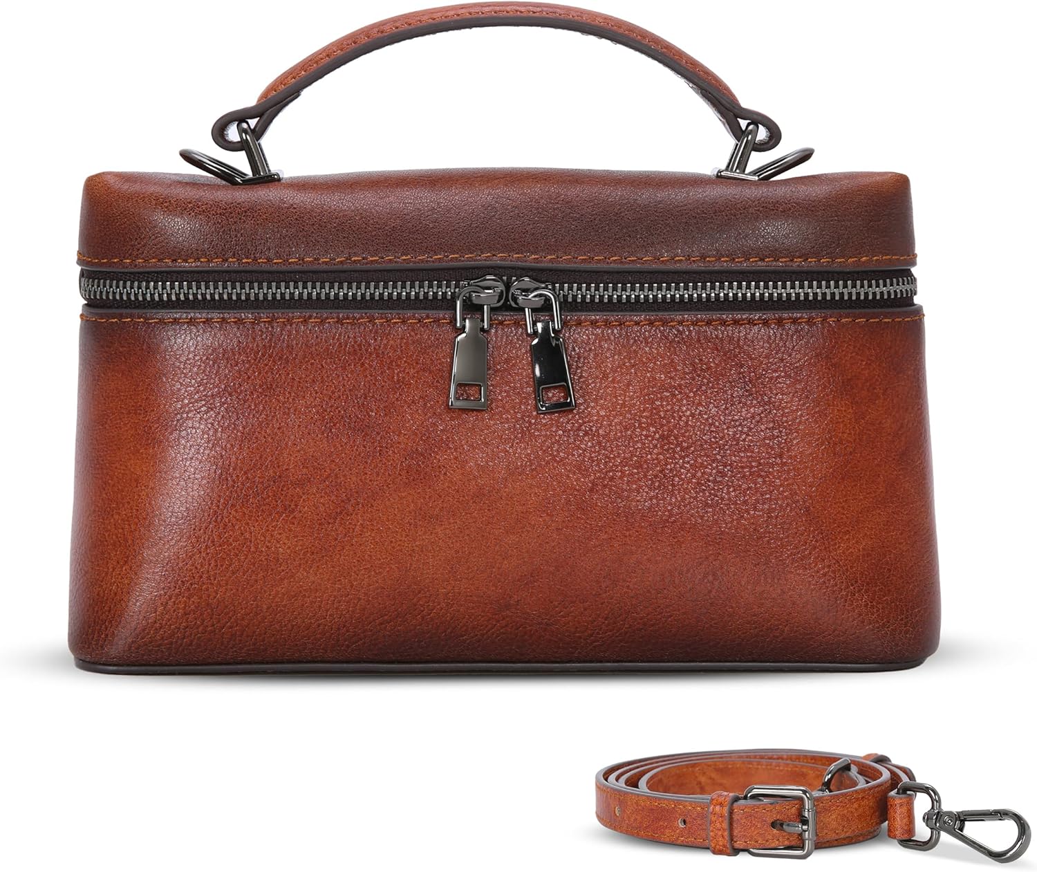 HESHE Leather Crossbody Bags for Women Small Top Handle Bag Women’s Purses and Handbags Travel Purse - Image 9