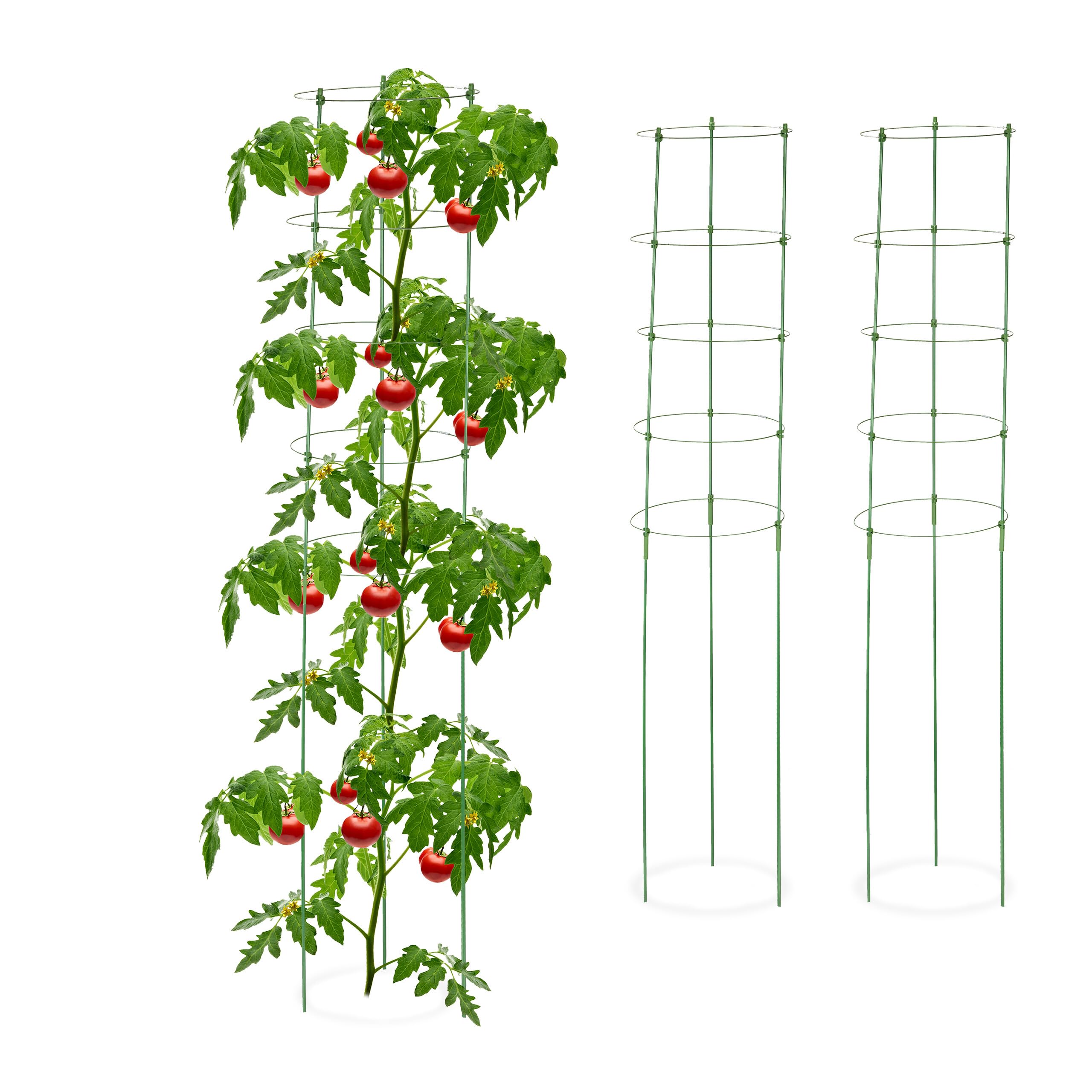 Tuteur à tomates robuste 5 anneaux | Support de croissance 150 cm