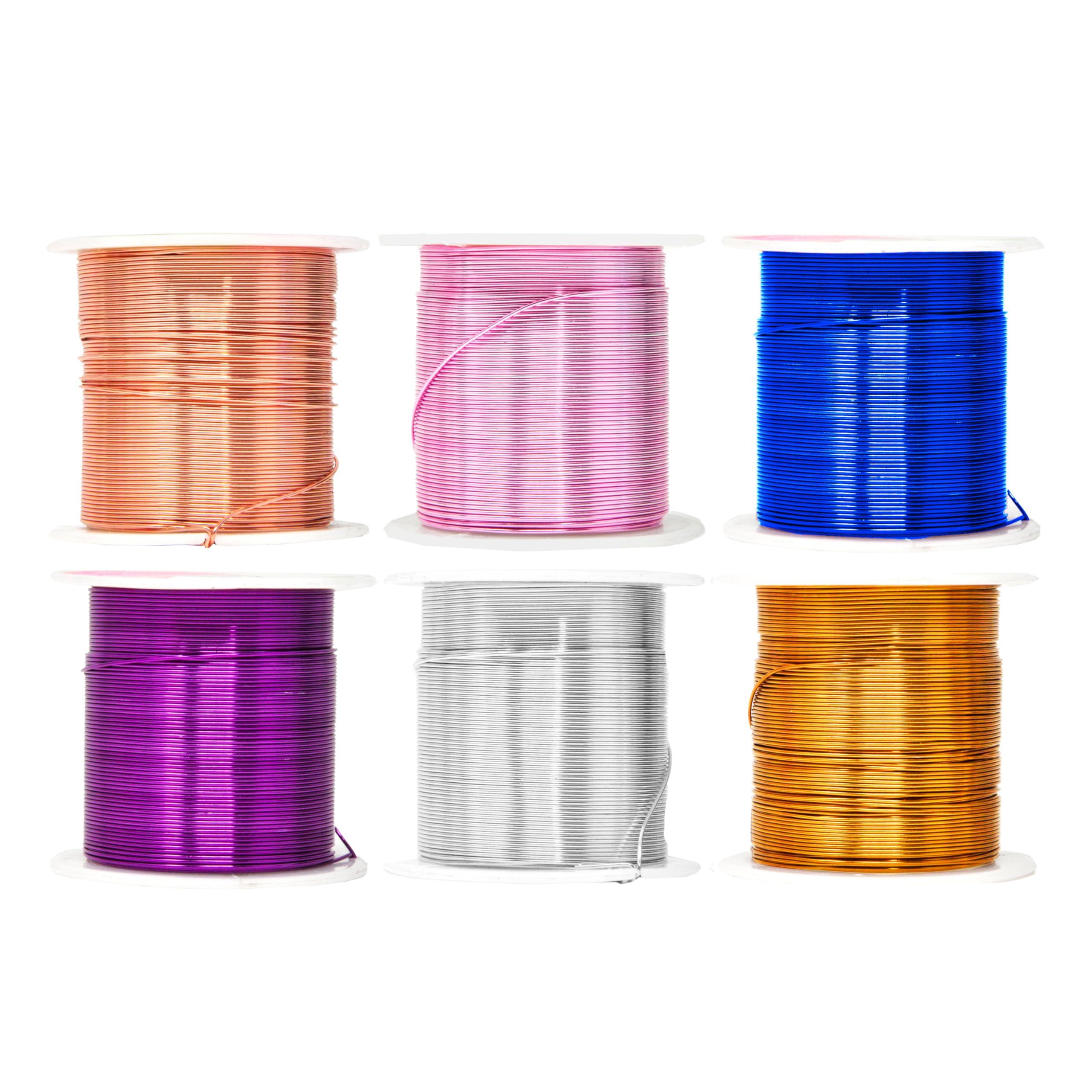 Mandala Crafts 14 Gauge Anodized Aluminum Craft Wire for Jewelry Making – 330 FT Colored Flexible Silver Copper Gold True Blue Purple Pink Wire - Bendable for Bonsai Armature Crafting Sculpting