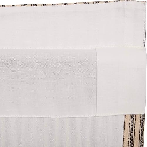 Miniatura 7 de VHC Brands Sawyer Mill - Juego de cortinas forradas de carbón de 84 pulgadas de largo, diseño de rayas campestres, algodón para sala de estar Gris
