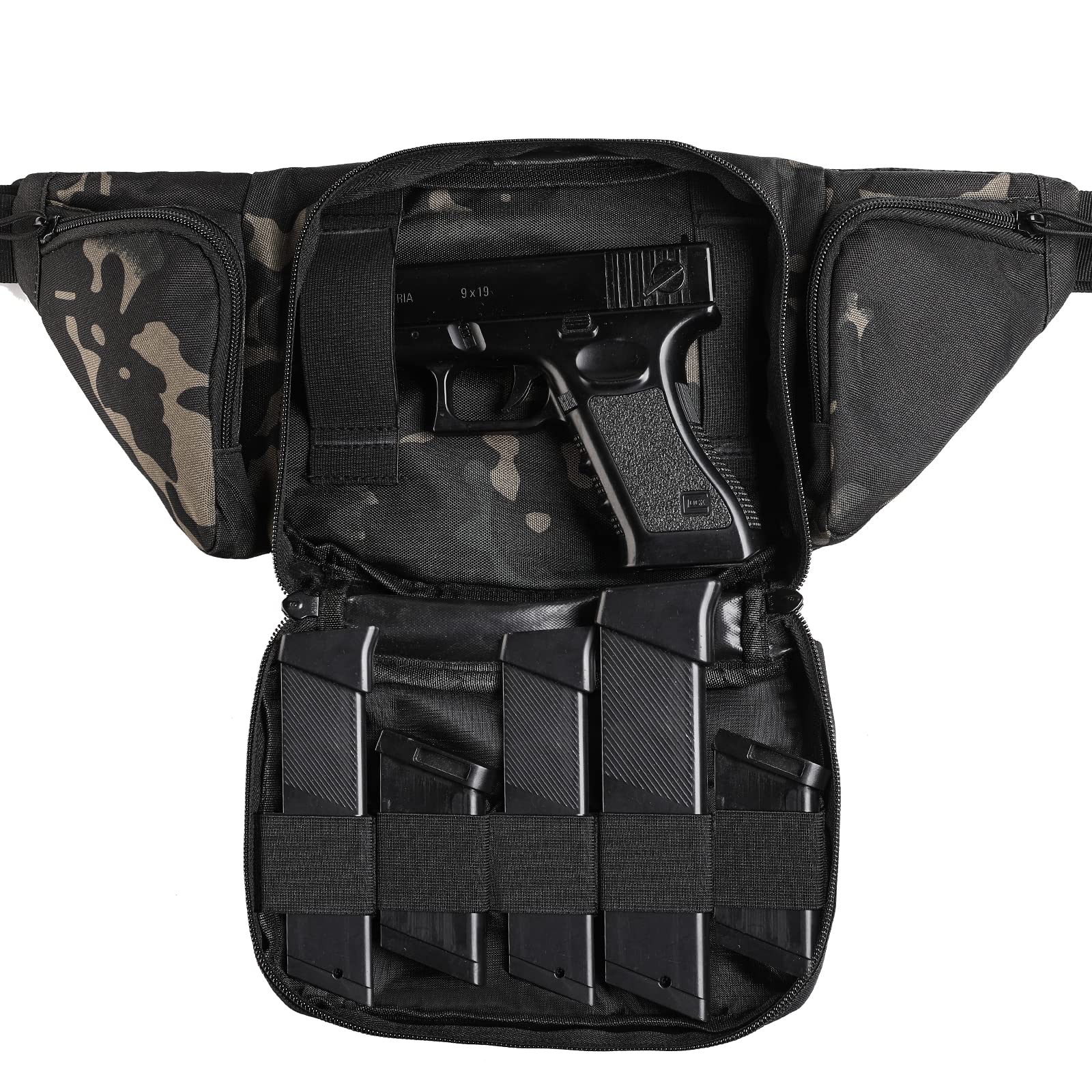 Photo 1 of Tactical Concealed Pistol Pouch Gun Case Carry Waist Bag Portable Handgun Holster Soft Pistol Cases