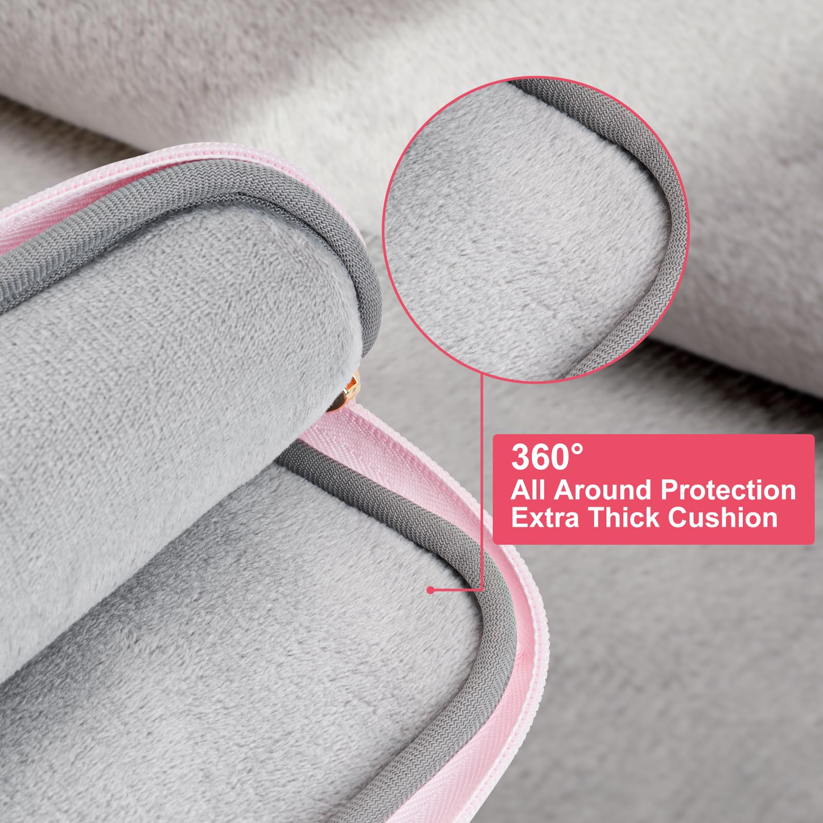 MOSISO Laptop Shoulder Bag, 15-15.6 inch Computer Bag Compatible with MacBook Pro 16 inch, HP, Dell, Lenovo, Asus Notebook, Rectangle Quilted Flapover Sleeve with Front Zipper & 3 Open Pockets, Pink