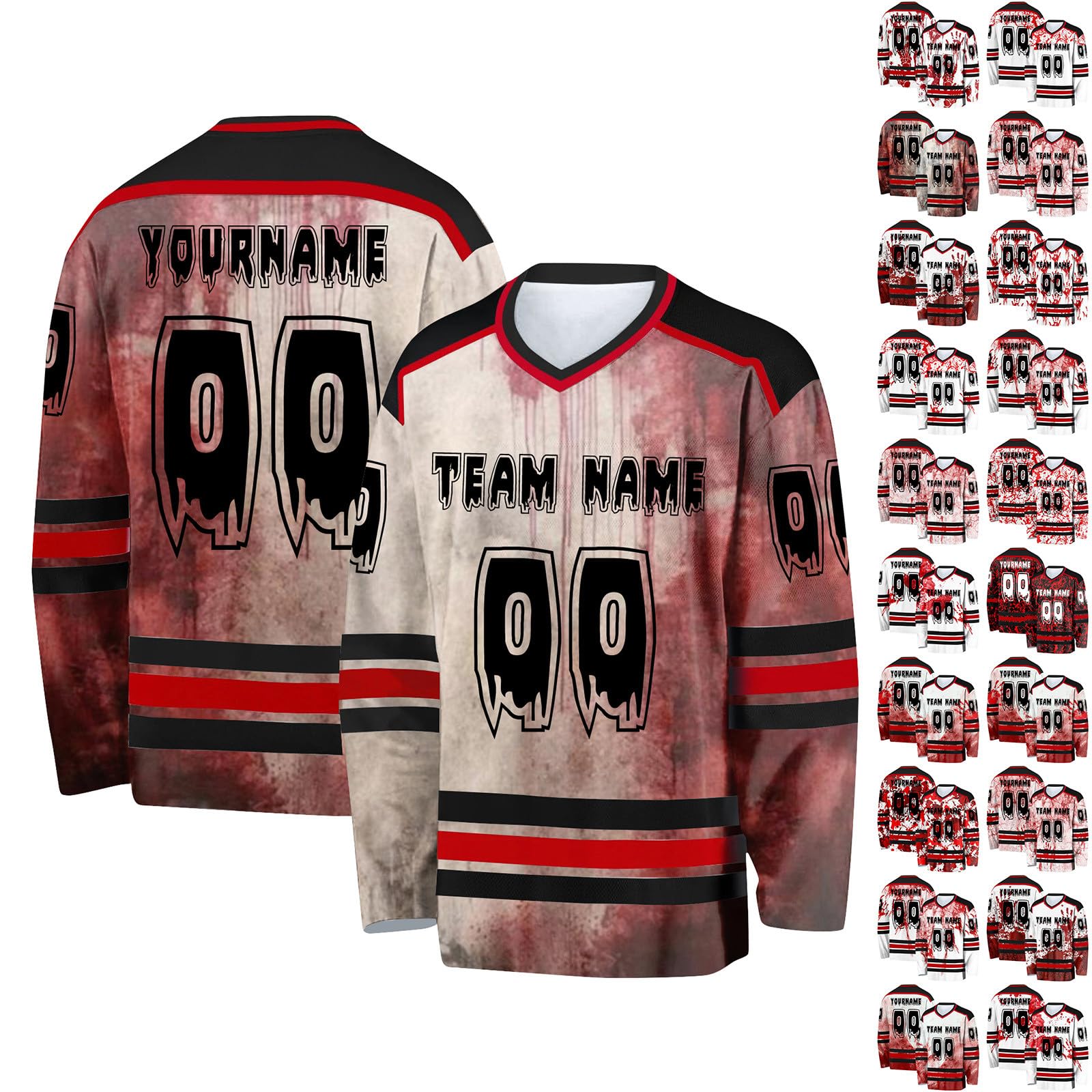 Maillot de Hockey Halloween personnalisé avec votre nom ST2