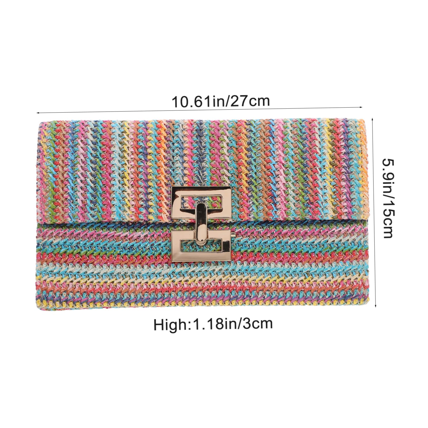 TOVINANNA Boho Woven Clutch Purse Beach Bag Pvc Wicker Handbag Stylish Decorative Clutch Fashionable Bag