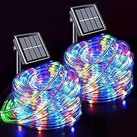 Vista 14 de JMEXSUSS Accesorios para cama elástica, 200 luces LED para trampolín, 66 pies, IP65, impermeables, luces solares para campamento, 8 modos, cuerda