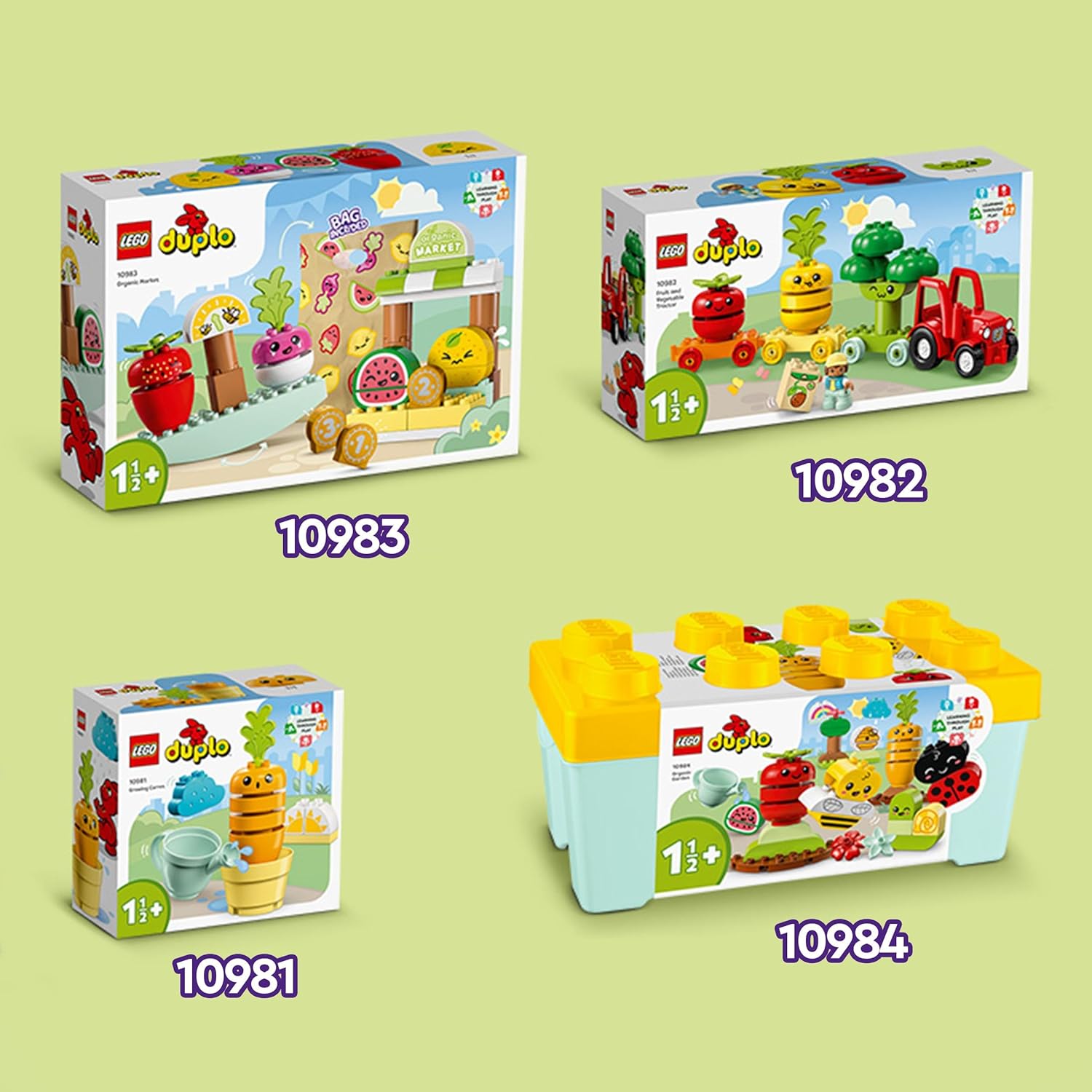 LEGO DUPLO My First Biotuintje, Educational Toy for Children from 1.5 Years Old, Ladybug, Bee and Vegetables and Fruit Accessories, Gift for Girls and Boys 10984