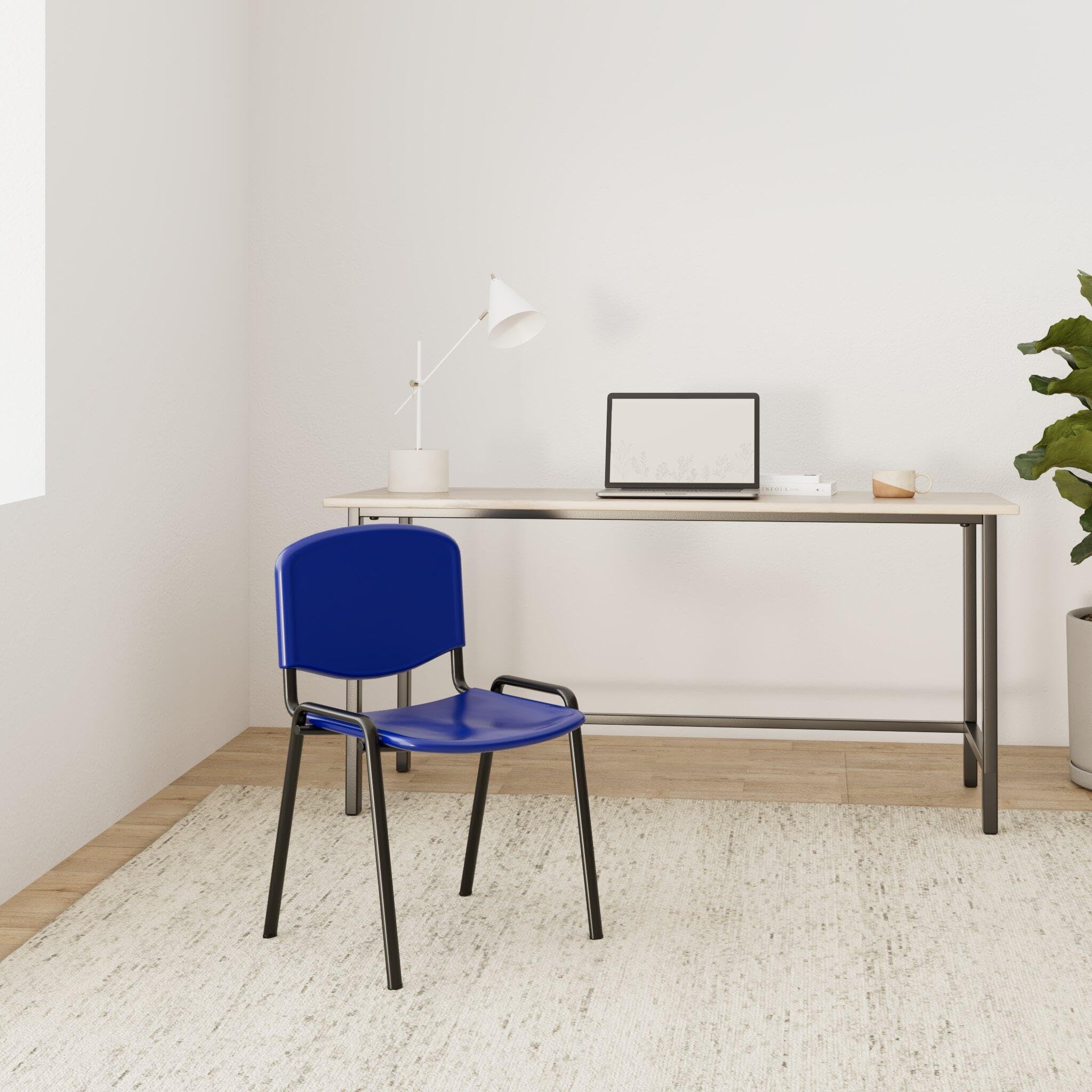 GALIZIA PRIME Sedia da Ufficio Poltrona Fissa per Sala Attesa, sala riunione, impilabile struttura resistente in Metallo e plastica (TELAIO NERO, VERDE ACQUAMARINA)