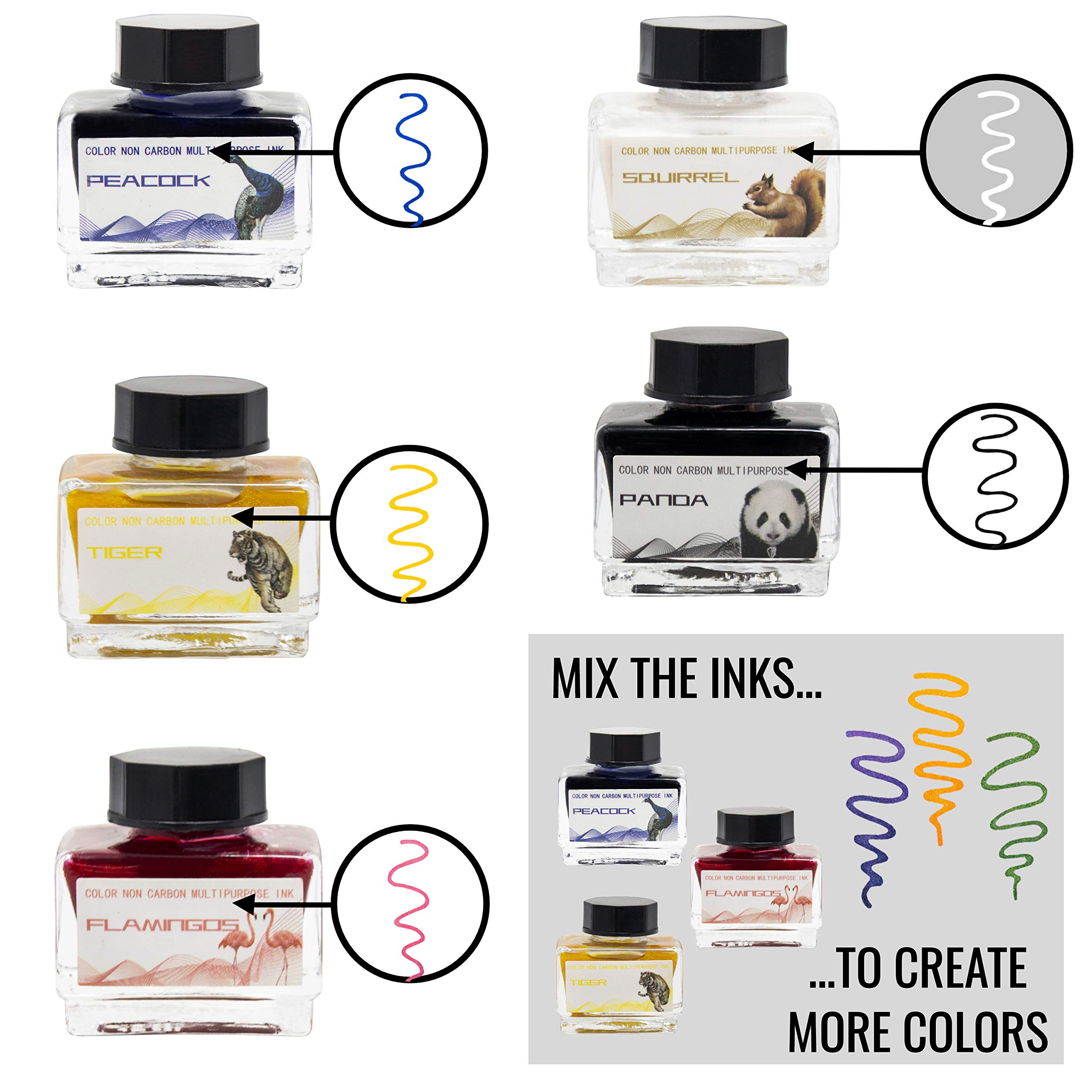 Glass Dip Pen Set With Ink (5 Colors) Glass Pen & Dip Pen Ink Glass