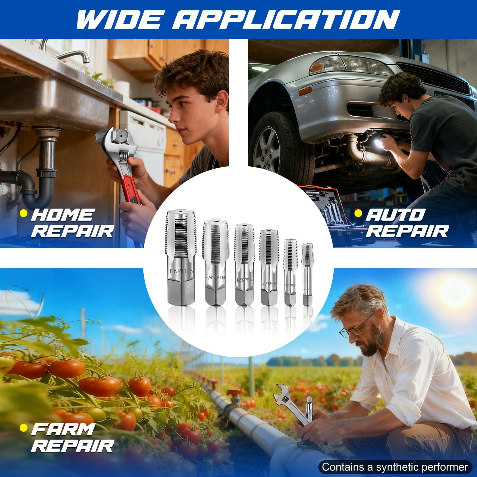 Toolwiz NPT Pipe Tap Set - 6 Sizes -7