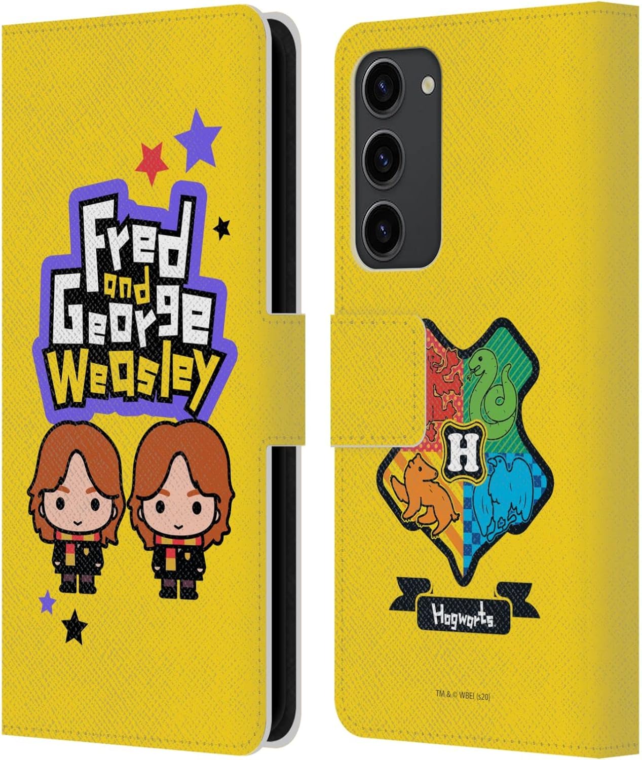 Head Case Designs Officially Licensed Harry Potter Fred & George Weasley Deathly Hallows XXVIII Leather Wallet Case Compatible with Samsung Galaxy S23+ 5G