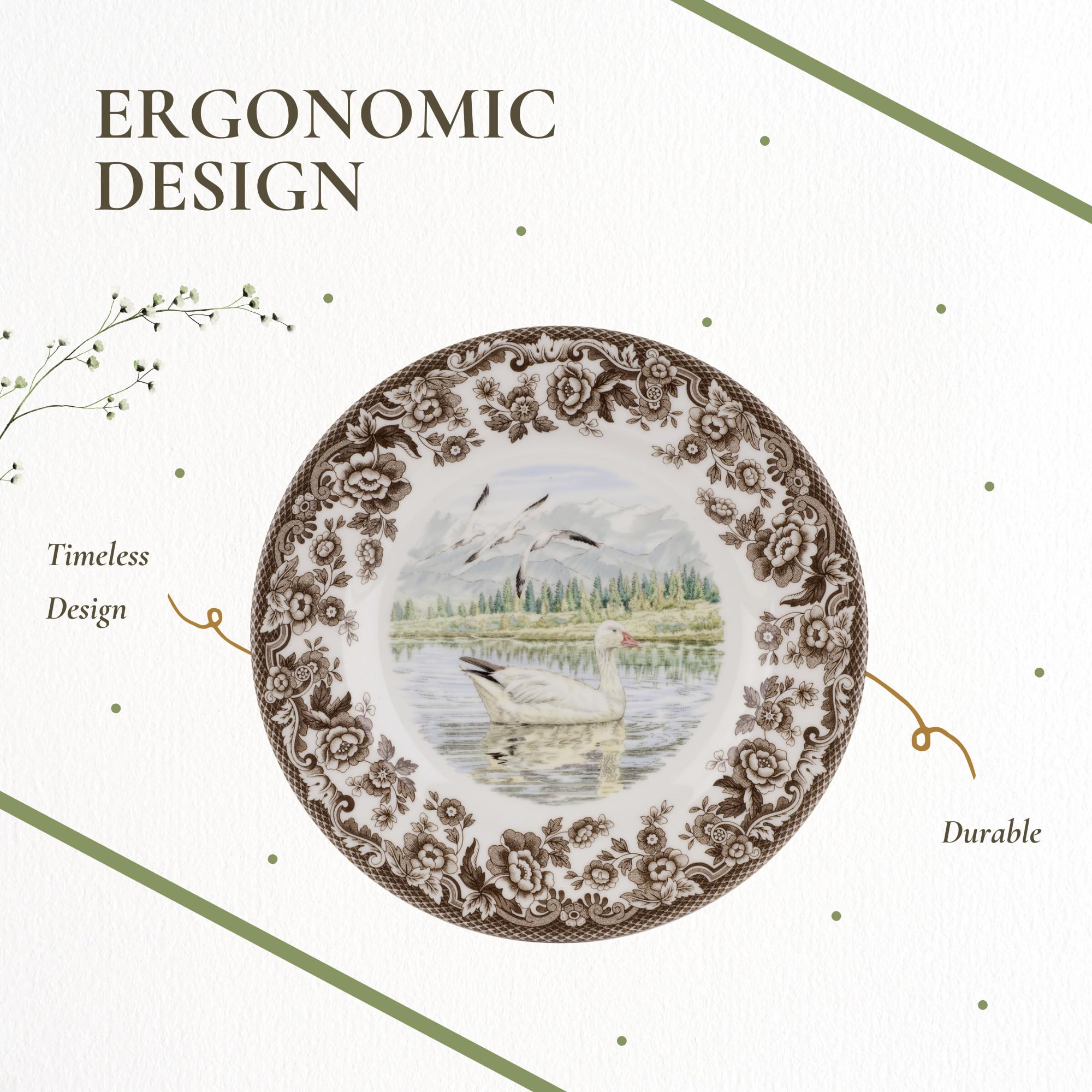 Amazon.com | Spode Woodland Snow Goose Dinner Plate - 10.5 Inch