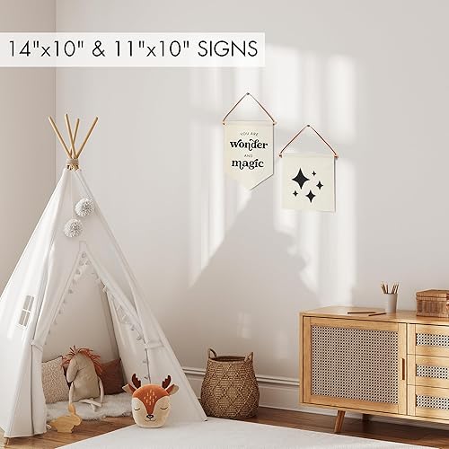 Miniatura 5 de KIBAGA Hermosos carteles de decoración de pared para guardería, juego de 2 bonitos diseños que son perfectos para la sala de juegos de tus niños