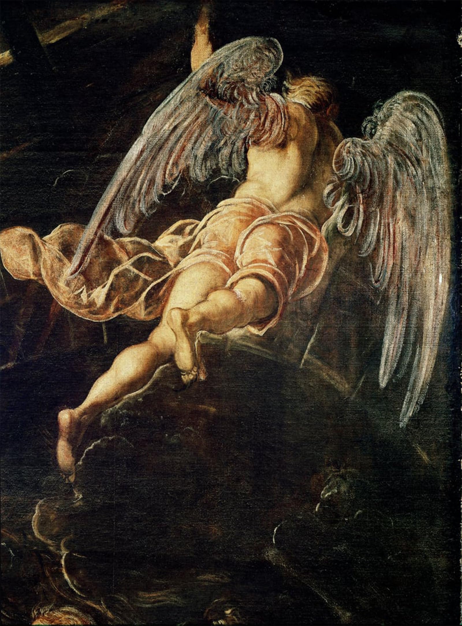 POSTERIIk Vintage Print Pop Art Landscape Artwork the Descent of Jesus Christ to Limbo Detail of an Angel by Domenico Robusti Tintoretto Art Prints for Office Home Decor 60x90cm