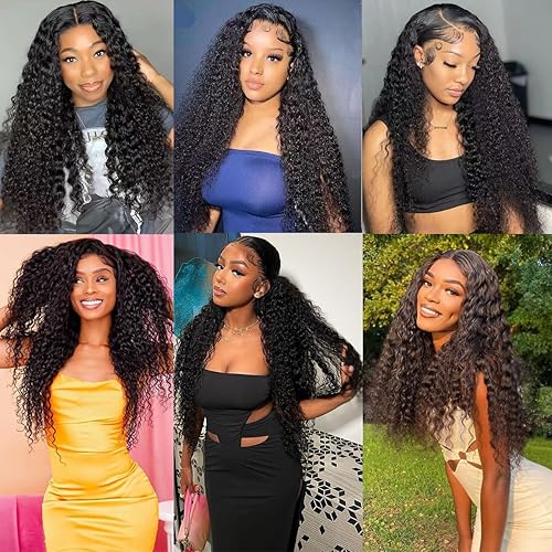 Miniatura 6 de Pelucas de cabello humano con encaje frontal transparente HD de 13 x 4 para mujeres negras, peluca frontal de onda profunda transparente HD, peluca