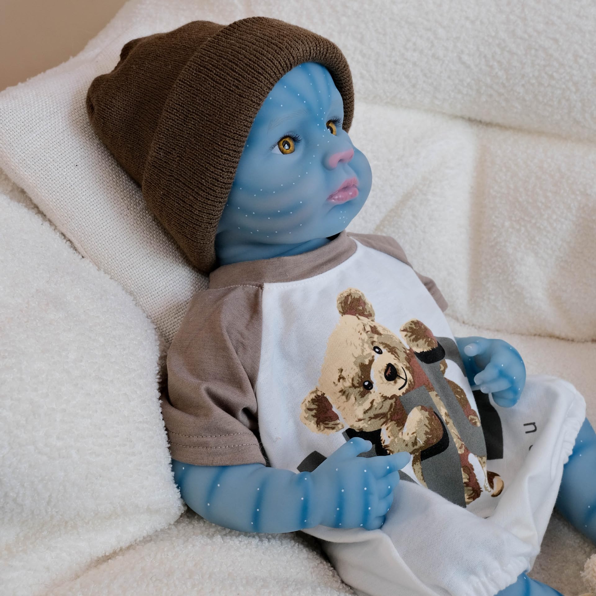 48 cm anatomicamente corretto Avatar Alien Reborn Baby Boy Doll Full Silicone Real Life Neonato Avatar Bambole che sembrano reali e si sentono reali set regalo per bambini dai 3 anni in su e