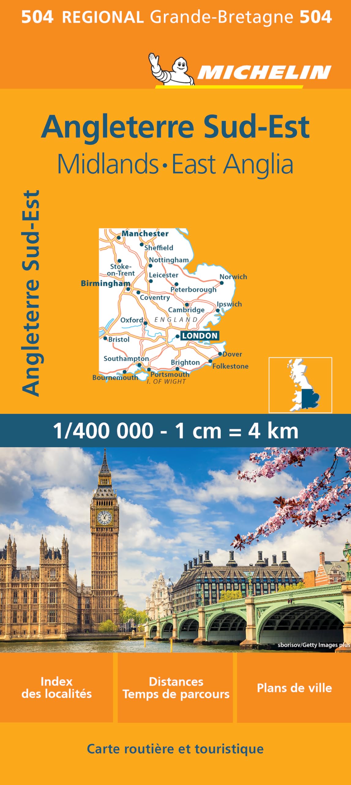 England South East / Anglia Middle East (504): Wegenkaart Schaal 1 : 400.000 (Regionale kaarten Michelin)