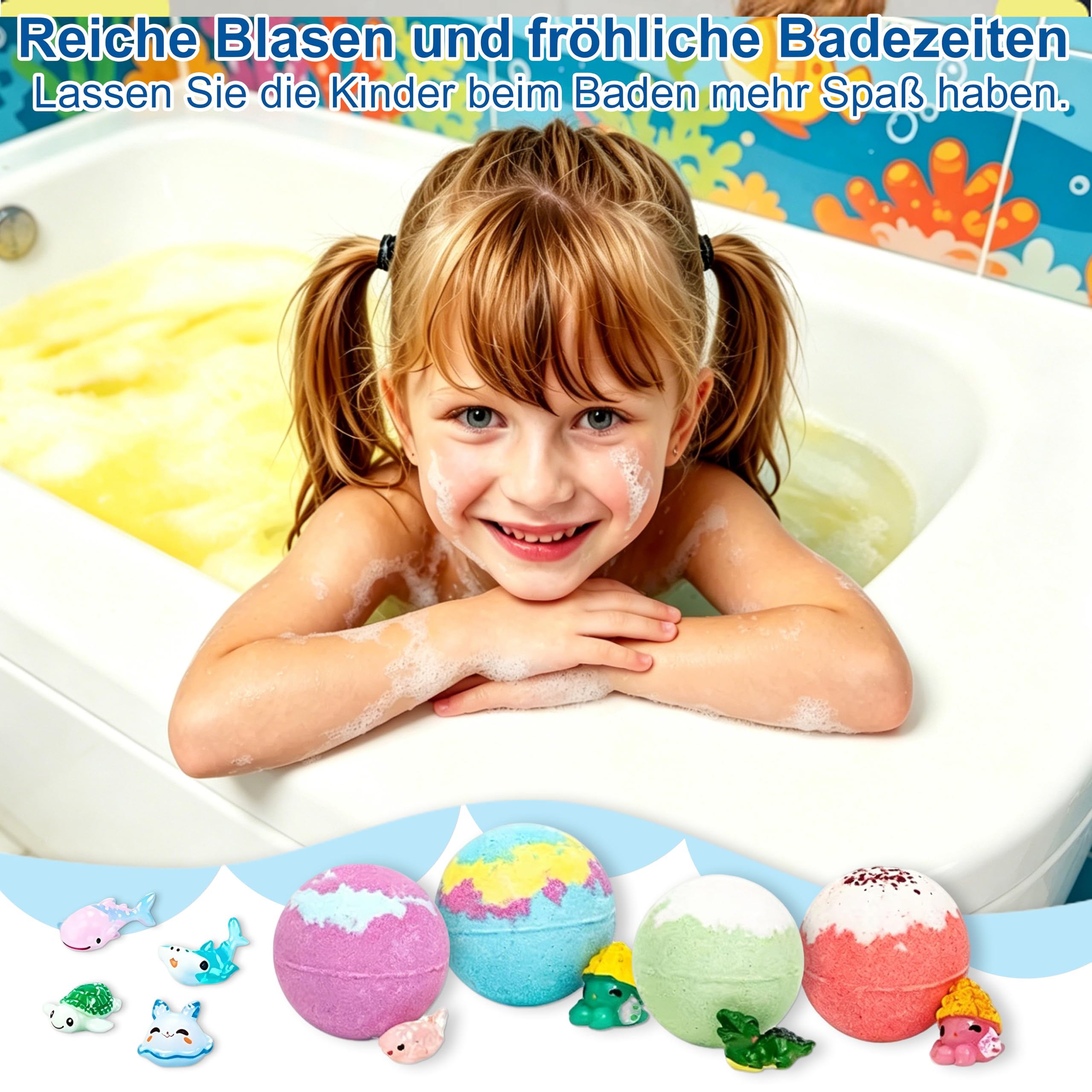 12 bombas de baño para niños con sorpresa, con sorpresa, aditivo de baño orgánico para niños, regalo para niños, regalo para cumpleaños, Pascua, niños y niñas